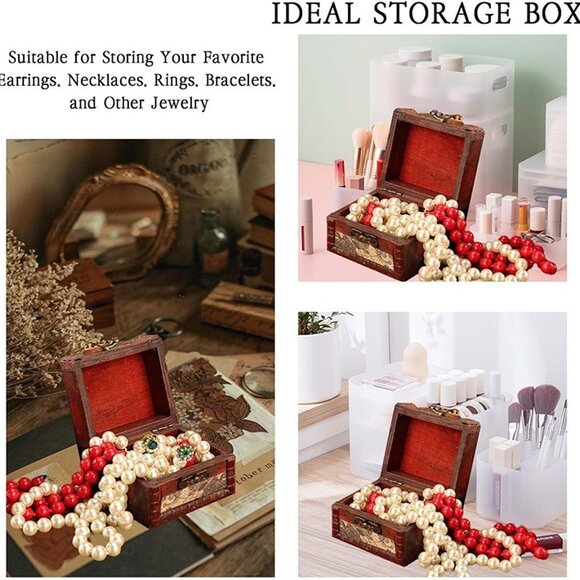 NEW Wooden Jewelry Box, Classical Wood Jewlery Box Jewelery Storage Box Case - Picture 5 of 9